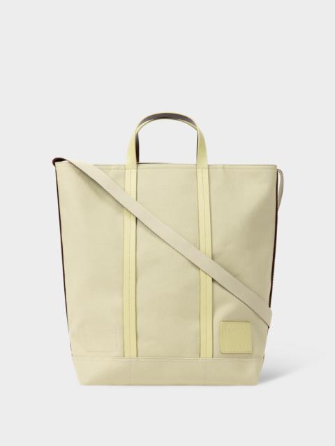 Paul Smith Beige Canvas Reversible Tote Bag With Shoulder Strap