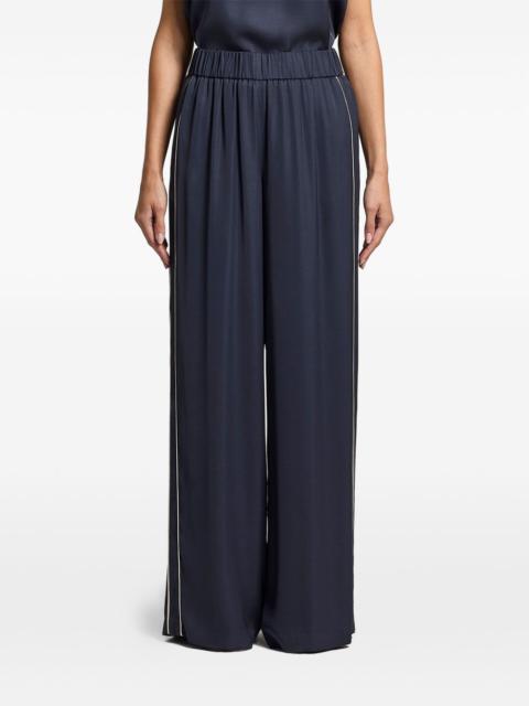 PESERICO stripe-detail satin trousers
