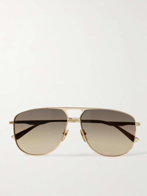 GUCCI Aviator-Style Gold-Tone Sunglasses