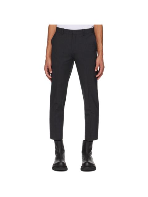 SOLID HOMME Gray Straight Trousers