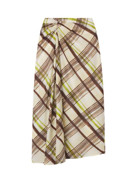 A.L.C. Jean Plaid Cotton Midi Skirt