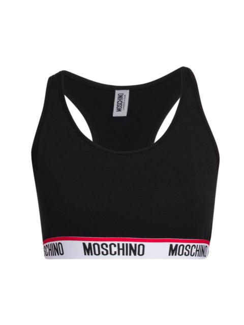 Moschino Women's Logo Band Sports Bra - Black
