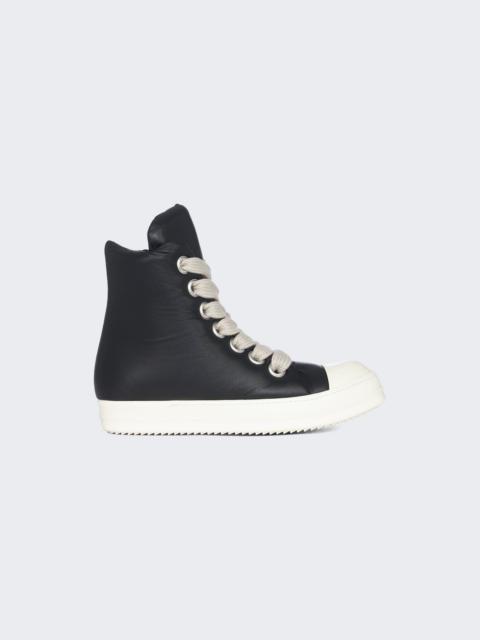 Rick Owens Scarpe in Pelle Padded High Top Sneakers Black / Milk