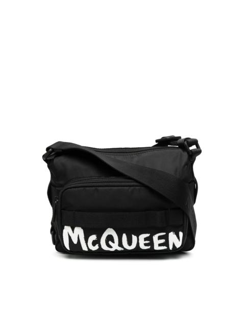 Alexander McQueen zipped logo-print shoulder bag