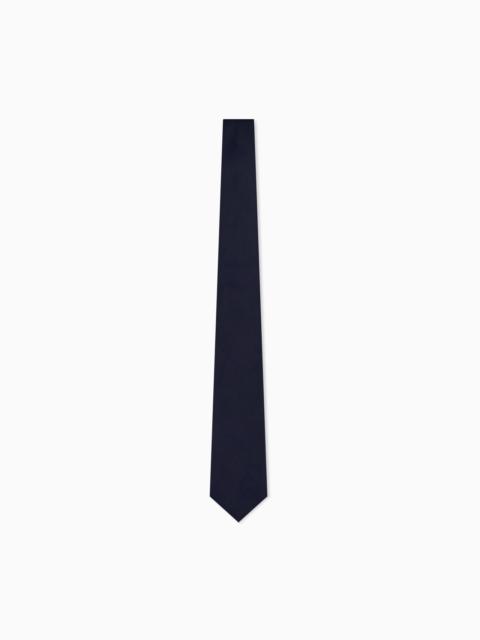 GIORGIO ARMANI CLASSIC JACQUARD SILK TIE WITH EMBROIDERED LOGO