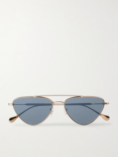 Oliver Peoples + Jil Sander Aviator-style Gold-tone Titanium Sunglasses