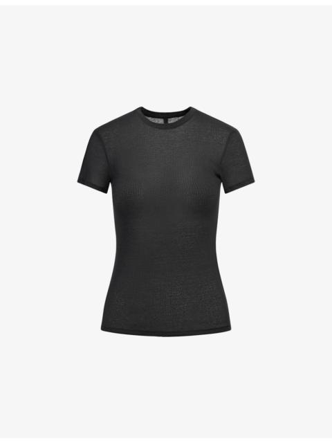 SKIMS Sheer Rib Short-Sleeve Jersey Top