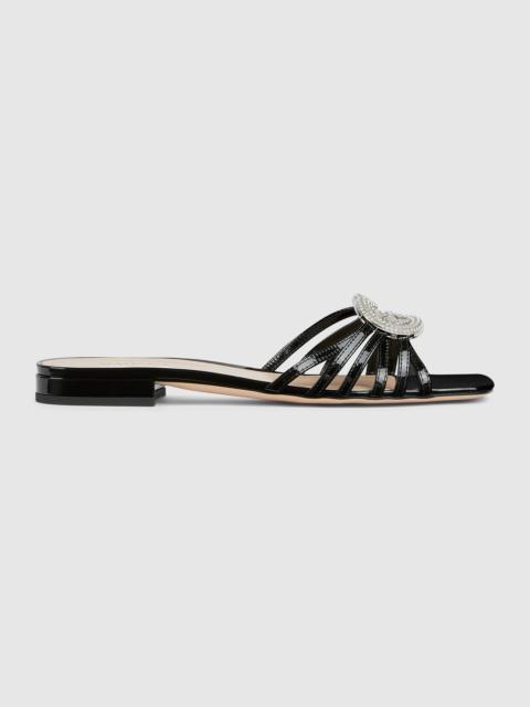 GUCCI Women's slide with crystal Interlocking G
