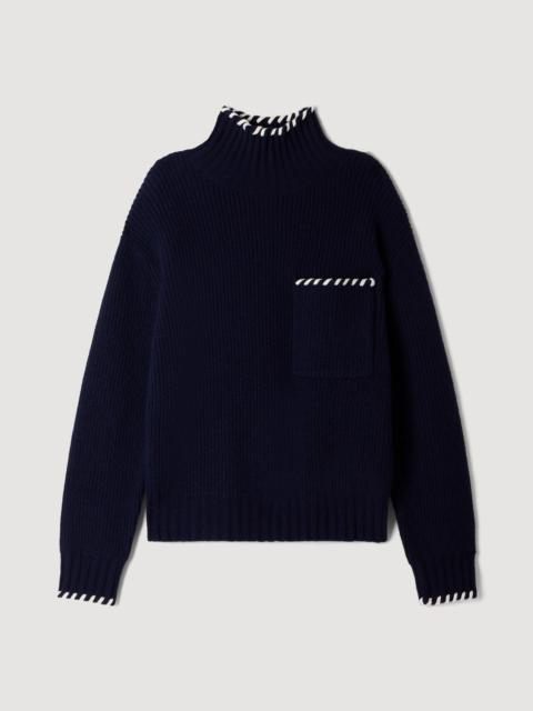 Sandro WOOL SWEATER WITH BRAIDED DETAILS