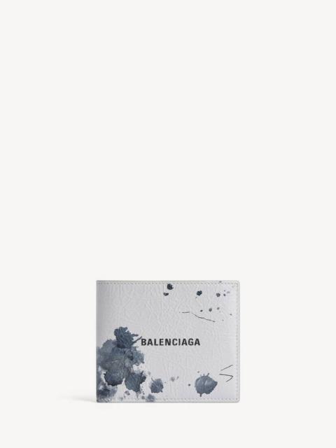 BALENCIAGA Men's Cash Square Folded Coin Wallet in Light Grey