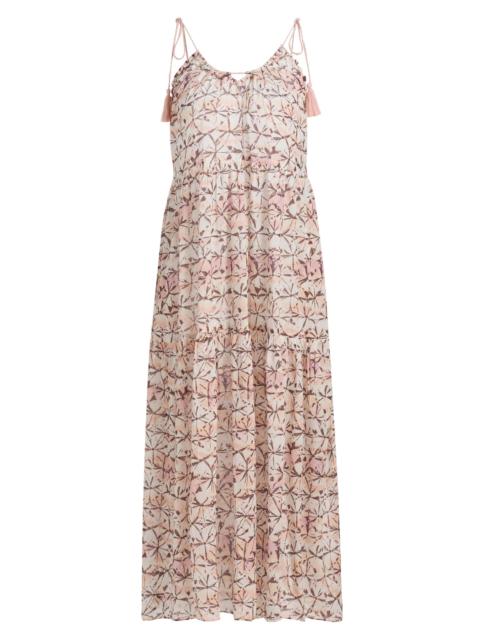 ULLA JOHNSON Women's Fernanda Printed Cotton Midi-Dress - Amethyst