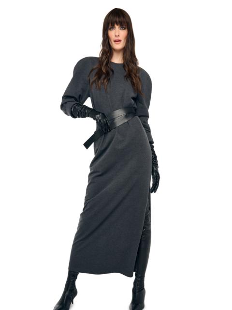 NORMA KAMALI BOMBER 1980S LONG DRESS W/ SIDE SLIT