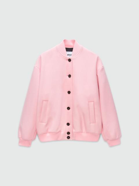 MSGM Wool jacket with "Tough Strawberries" inlay