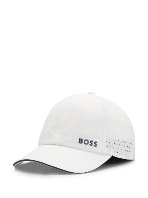 BOSS TAFFETA CAP WITH LASER-CUT DOT PATTERN