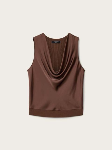 ALLSAINTS ZOEY SLEEVELESS COWL NECK TANK TOP