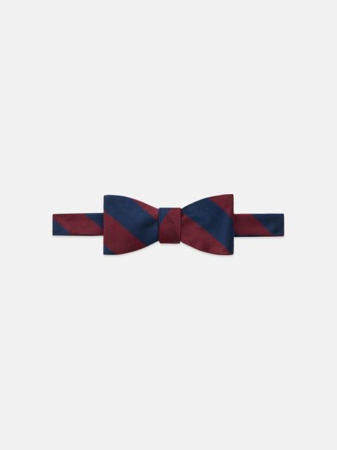 J. PRESS MADE-IN-USA NAVY & BURGUNDY GUARD STRIPE REPP BOW TIE