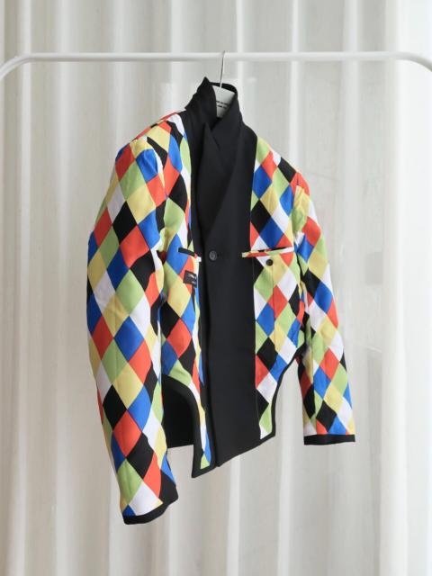 Comme des Garçons Homme Plus Comme des Garcons Homme Plus AW20 Runway Colorful Diamond Plaid Reversible Suit Jacket