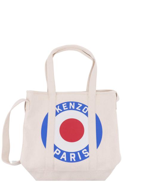 Canvas shoulder bag with Kenzo Target print