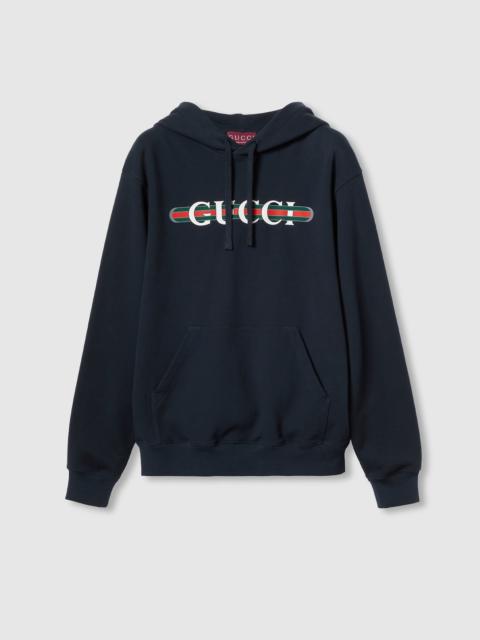 GUCCI Printed cotton jersey hooded sweatshirt