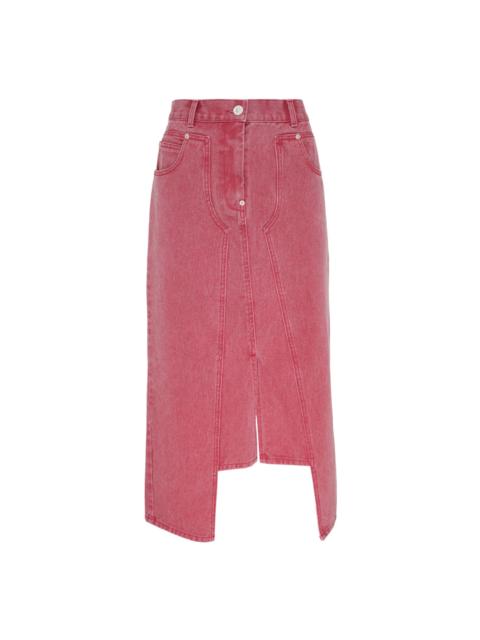 pushBUTTON Red Panel Detail Denim Skirt