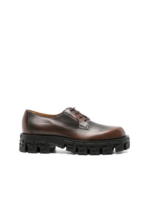 VERSACE Greca Portico leather derby shoes