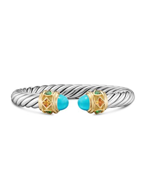 DAVID YURMAN Women's Renaissance Cable Flex Bracelet in Sterling Silver - Reconstituted Turquoise