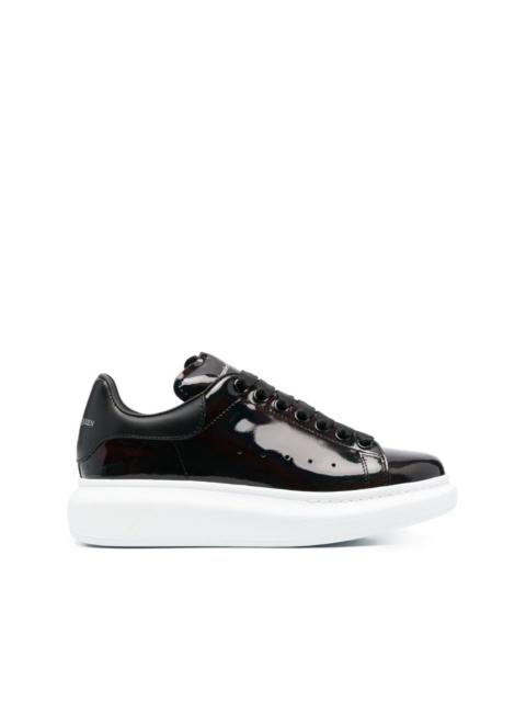 patent-leather low-top sneakers