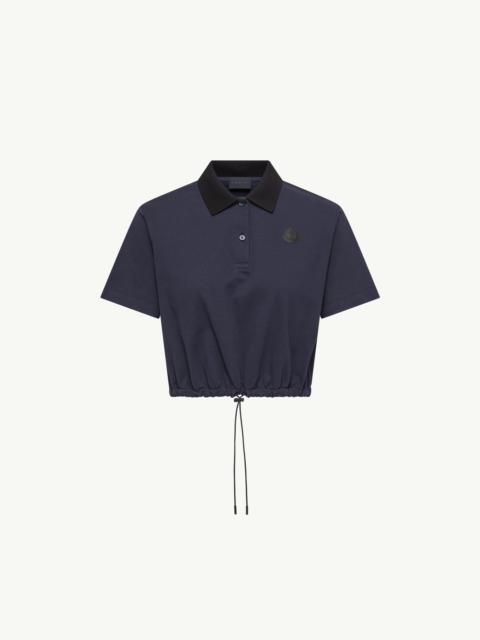 Moncler Cropped Cotton Piquet Polo Shirt