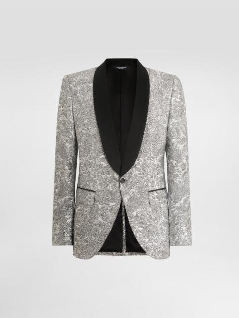Dolce & Gabbana Single-breasted floral lamé jacket
