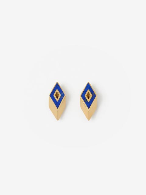 Lapis Hollow Stud Earrings