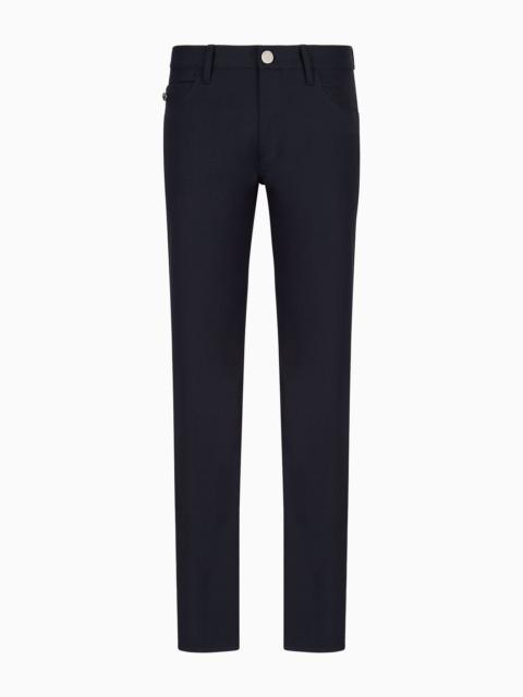 Five-pocket, regular-fit, virgin-wool trousers