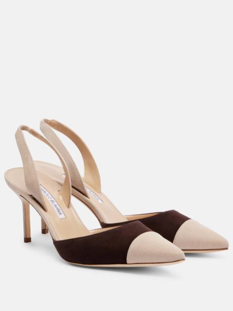 Capsli 70 suede slingback pumps