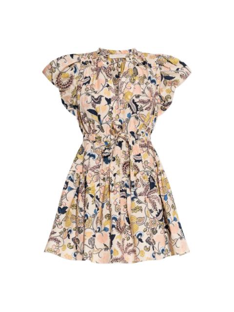 ULLA JOHNSON floral-print puff-sleeve mini dress