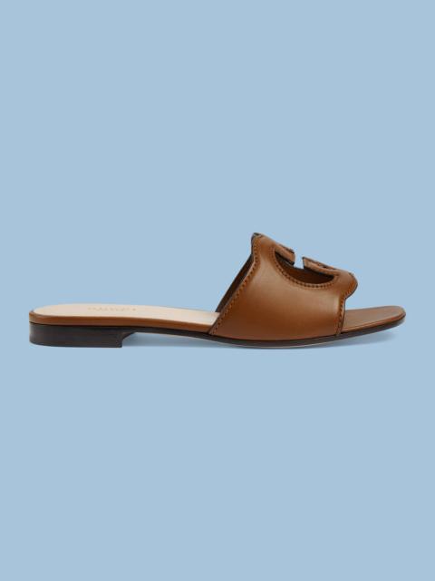 GUCCI Women's Interlocking G cut-out slide sandal