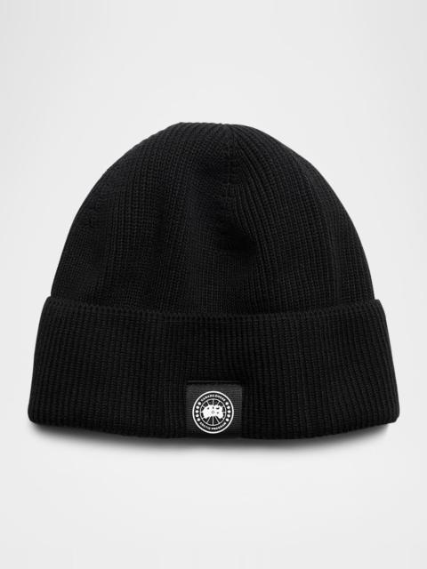 Canada Goose Men's Rib-Knit Cotton Beanie