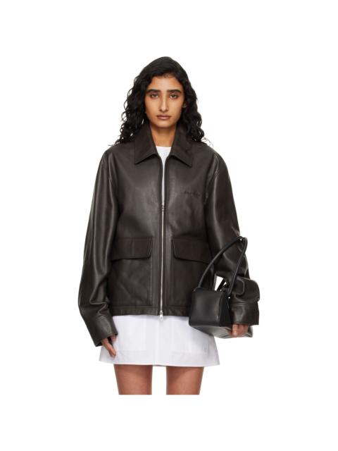 courrèges Brown 2-Pocket Leather Jacket