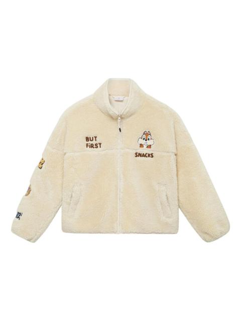 (WMNS) Li-Ning x Disney Chip 'n Dale Graphic Polar Fleece Jacket 'Creamy White' AFDSC92-1