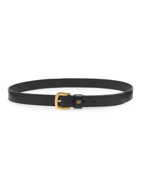 Valentino Men's VLogo Signature Belt in Shiny Calfskin 25MM - Black