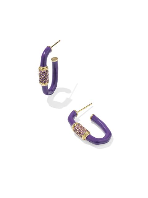 KENDRA SCOTT Emery Gold Enamel Hoop Earrings