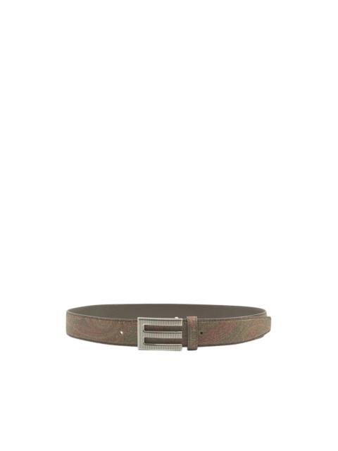 Etro paisley-pattern E-buckle belt