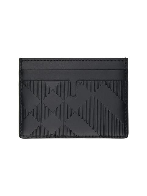Burberry Black Embossed Check Card Holder