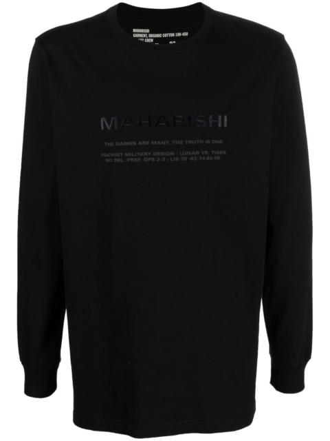 MAHARISHI 로고 인쇄 긴 소매 티셔츠