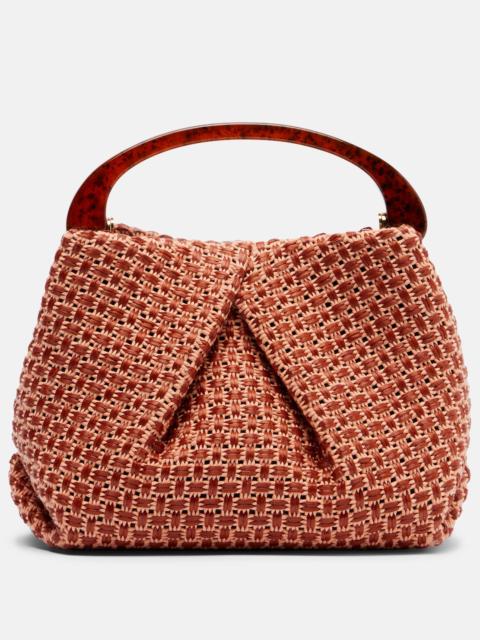 Dries Van Noten Woven raffia-effect top-handle bag