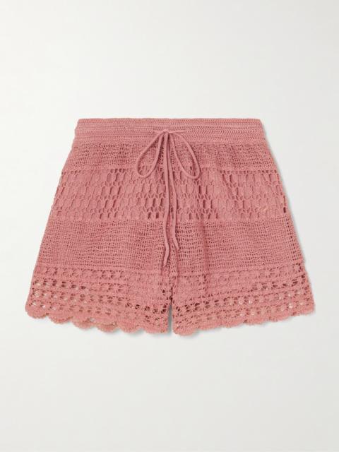 Zimmermann Wanderlust Crocheted Cotton-blend Shorts
