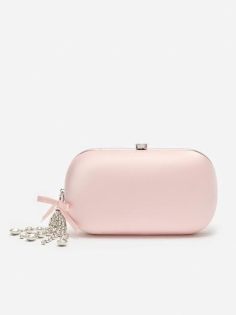 self-portrait Pink Rectangle Satin Clutch Bag