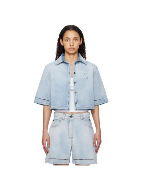 MSGM Blue Cropped Denim Shirt