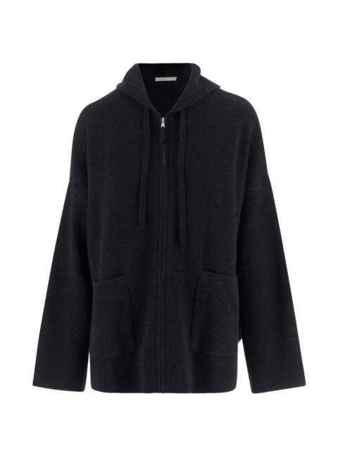 Allude hooded zip sweatshirt