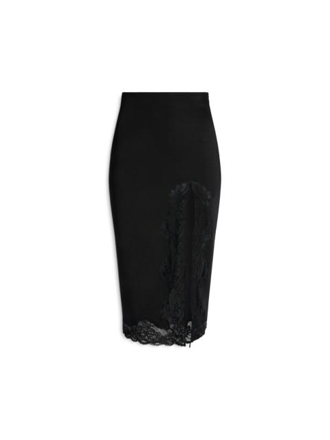 Balmain Knit midi skirt with lace