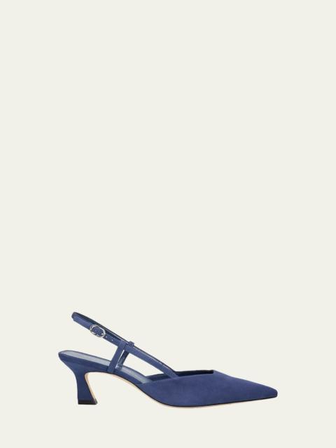 Stuart Weitzman 50mm Vinnie Suede Slingback Pumps