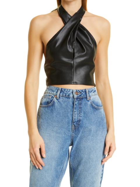 Kai Faux Leather Halter Top